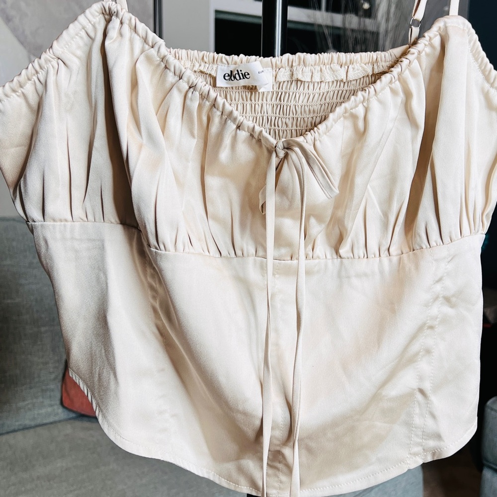 Cropped corset tie top by elodie, size xl